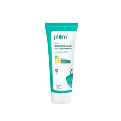 Picture of Plum Cica & Hyaluronic Acid Aqua-Light Sunscreen SPF 50 PA+++ 50gm