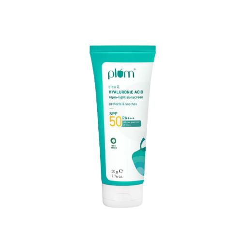 Picture of Plum Cica & Hyaluronic Acid Aqua-Light Sunscreen SPF 50 PA+++ 50gm