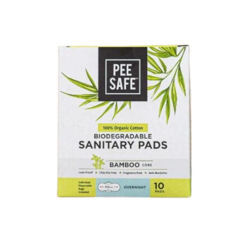 Picture of Pee Safe 100% Organic Cotton, Biodegradable Sanitary Pads - Overnight (Pack of 10)