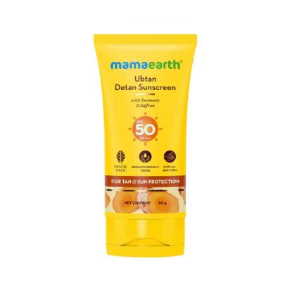 Picture of Mamaearth Ubtan Detan Sunscreen SPF 50 PA++++ 50gm 