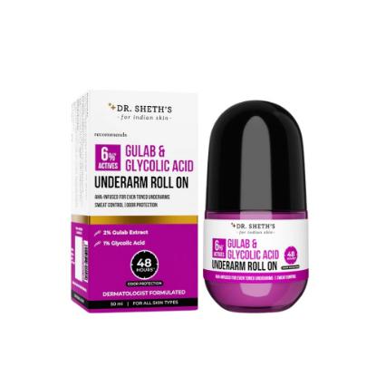 Picture of Dr. Sheth's Gulab & Glycolic Acid Underarm Roll On 50ml 