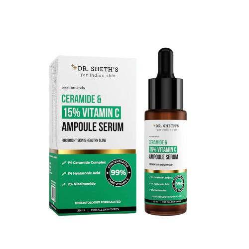 Picture of Dr. Sheth's Non-Irritating Ceramide & 10% Vitamin C Ampoule Serum 30ml 