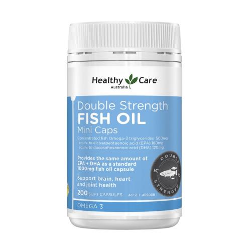 Picture of Healthy Care Australia Double Strength Fish Oil Mini Caps 200 Soft Capsules 
