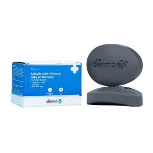 Picture of The Derma Co. Salicylic Acid + Charcoal Daily Syndet Soap 75gm (Pack of 2)