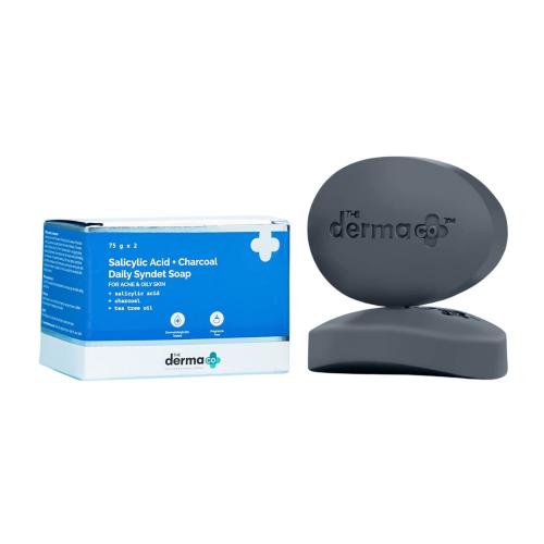 Picture of The Derma Co. Salicylic Acid + Charcoal Daily Syndet Soap 75gm (Pack of 2)