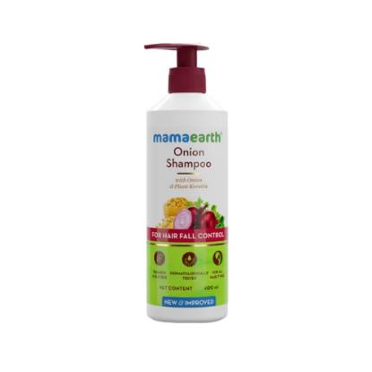 Picture of Mamaearth Onion Shampoo for Hair Growth and Hair Fall Control with Onion Oil and Plant Keratin 400ml