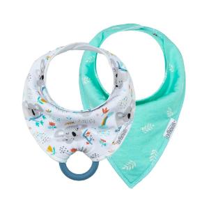 Picture of Dr. Brown's Super Soft Bandana Bibs with Removable Teether, Koalas/Leaves, 2-Packs (AC203)