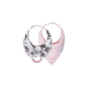 Picture of Dr. Brown's Super Soft Bandana Bib with Snap-on Teether Flowers/Pink Stripes 2-Pack (AC236-CA-P4)