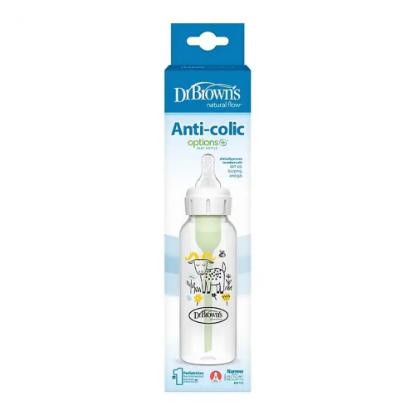 Picture of Dr. Brown's 8oz/250ml PP Narrow Anti-Colic Options+ Baby Bottle, Goat Design, 1-Pack (SB81107-ESX)