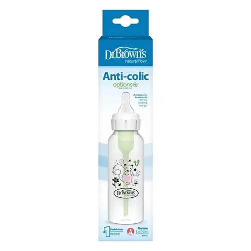 Picture of Dr. Brown's 8oz/250ml PP Narrow Anti-Colic Options+ Baby Bottle, Squirrel Design, 1-Pack (SB81108-ESX)