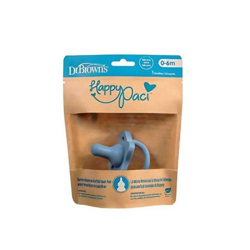 Picture of Dr. Brown's HappyPaci Silicone One-Piece Soother, 0-6m, Blue 1-Pack (PS11008-INTL)