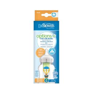 Picture of Dr. Brown's 11oz/330ml PP Wide-Neck Anti-Colic Options+ Baby Bottle, Balloon Bunny Deco, Level-2 Nipple (WB111002-SPX)