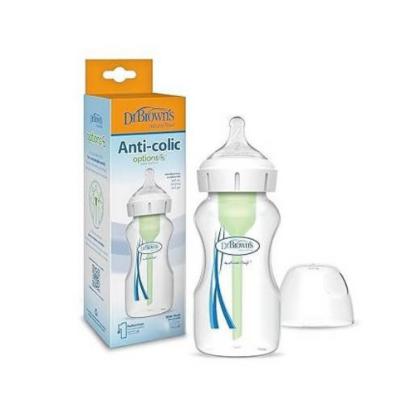 Picture of Dr. Brown's 9oz/270ml PP Anti-Colic Options+ Wide-Neck Baby Bottle, w/L2 Nipple, 1-Pack (WB91016)