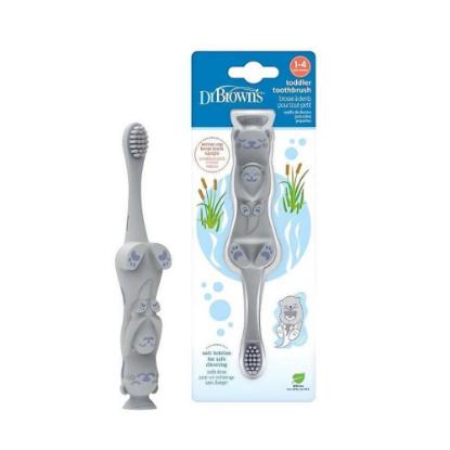 Picture of Dr. Brown's Toddler Toothbrush, Otter, Orange, 1-Pack (HG097)