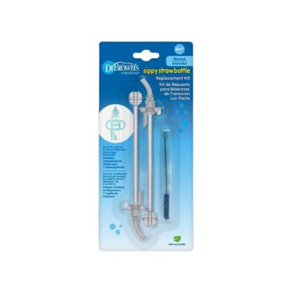 Picture of Dr. Brown's 8oz/250ml Narrow Sippy Straw Bottle Replacement Straw, Clear, 2-Pack (SR213)