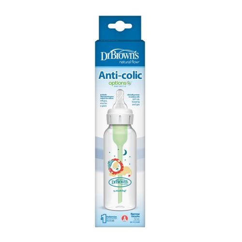 Picture of Dr. Brown's 8oz/250ml PP Narrow Anti-Colic Options+ Baby Bottle, Lion Design, 1-Pack (SB81105)
