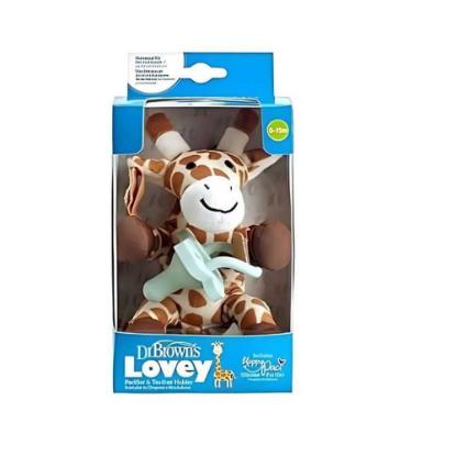 Picture of Dr. Brown's Giraffe Lovey with Light Green HappyPaci Silicone One-Piece Pacifier (AC160-P6)