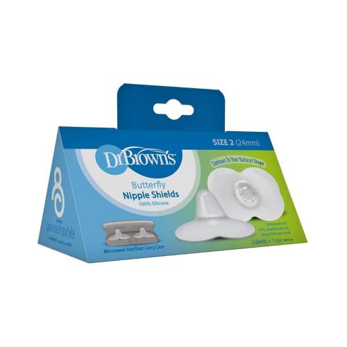 Picture of Dr. Brown's Nipple Shields 2-Pack with Sterilizer Case, Size 1