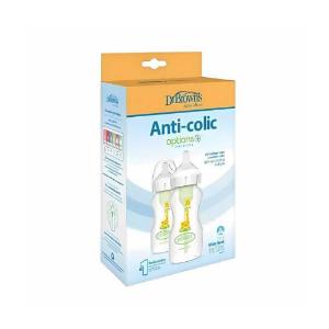 Picture of Dr. Brown's 9oz/270ml PP Wide-Neck Anti-Colic Options+ Baby Bottle w/L2 Nipple, Giraffe 2-pack (WB92017-ESX)
