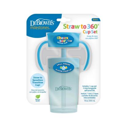 Picture of Dr. Brown's Straw to 360 Cup Set, Ocean Blue (TC01045-INTL)