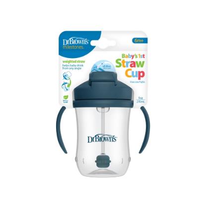 Picture of Dr. Brown's 9oz/270ml Baby's 1st Straw Cup, Dark Blue (6m+), 1 pack (TC91105-INTL)