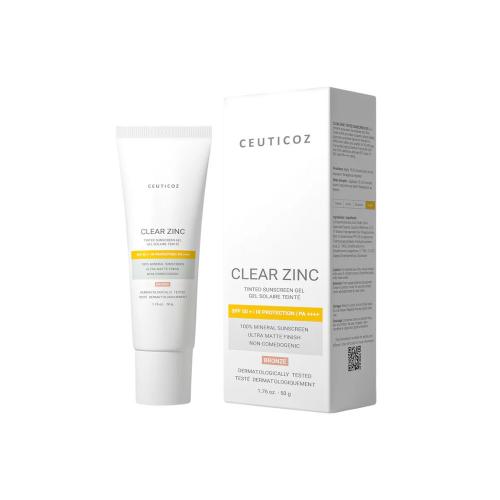 Picture of Ceuticoz Clear Zinc Tinted Sunscreen Gel SPF 50 PA++++ (Bronze) 50gm