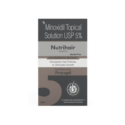 Picture of Nutrihair Minoxidil Topical Solution USP 5% Alcohol Free, Revitalizes Hair Follicles to Stimulate Growth, 60ml