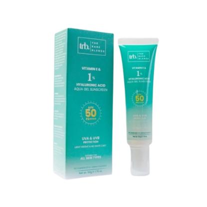 Picture of Trb. The Rare Blends Vitamin E & 1% Hyaluronic Acid Aqua Gel Sunscreen SPF50 PA++++ UVA & UVB Protection 50gm