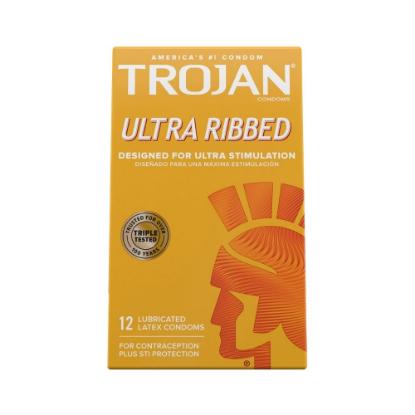 Picture of Trojan Ultra Ribbed Condoms 12'S