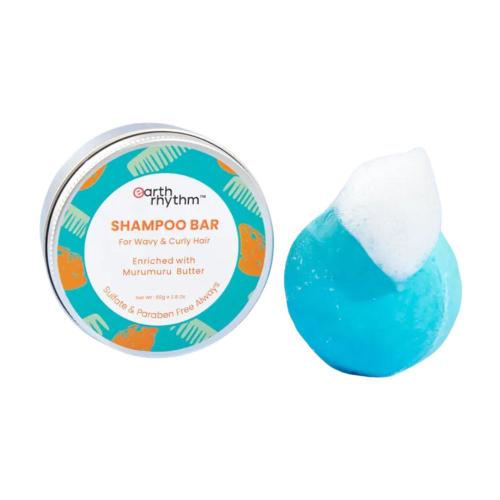 Picture of Earth Rhythm Murumuru Butter Shampoo Bar for Curly & Wavy Hair - 80gm (Tin Box)