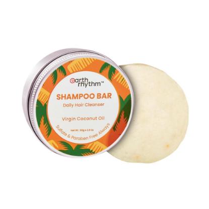 Picture of Earth Rhythm 100% Virgin Coconut Oil Shampoo Bar - 80gm (Tin Box)