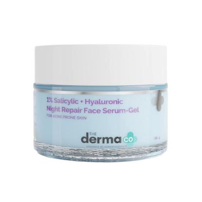 Picture of The Derma Co. 1% Salicylic + Hyaluronic Night Repair Face Serum-Gel 50gm