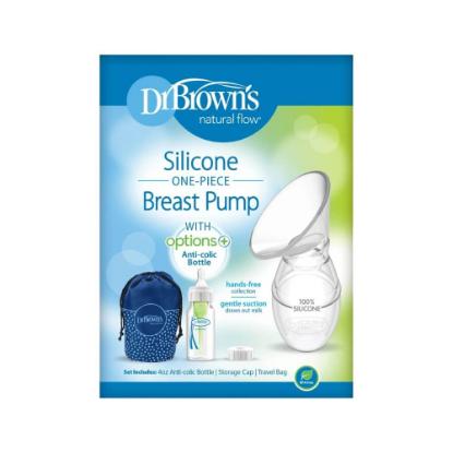 Picture of Dr. Brown's Silicone One-Piece Breast Pump w/ 4oz / 120ml Narrow-Neck Bottle (BF015)