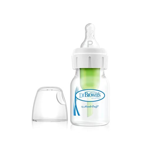 Picture of Dr. Brown's 2oz / 60ml PP Narrow Anti-Colic Bottle w/ Preemie Nipple 1-Pack (SB2100-GBX)
