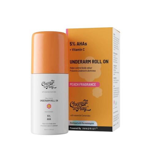 Picture of Chemist At Play Under Arm Roll On - Peach Fragrance - 40ml (4% Lactic Acid + 1% Mandelic Acid)