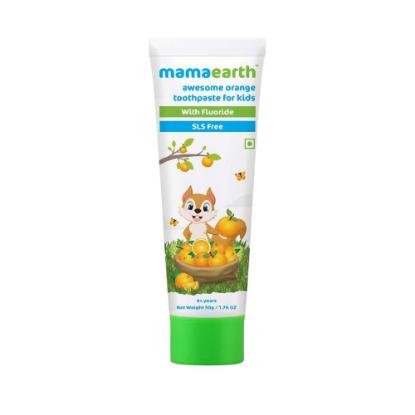 Picture of Mamaearth Sulfate Free Awesome Orange Toothpaste With Fluoride For Kids 50gm