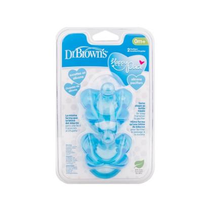 Picture of Dr. Brown's HappyPaci Silicone One-Piece Pacifier, Stage 1, 0- 6m, Blue 2-Pack (PS12004-P4)
