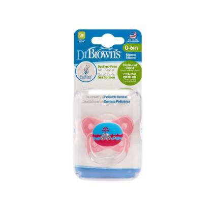 Picture of Dr. Brown's Prevent Butterfly Pacifier Stage 1 Pink 2-Pack (PV12301-P4)