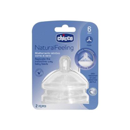 Picture of Chicco 2 Teat Natural Feeling 6M+ F Fast