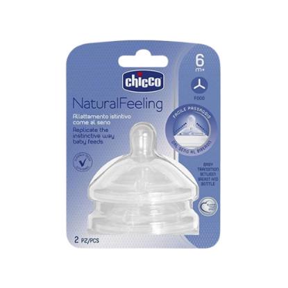Picture of Chicco 2 Teat Natural Feeling 6M+ F Food