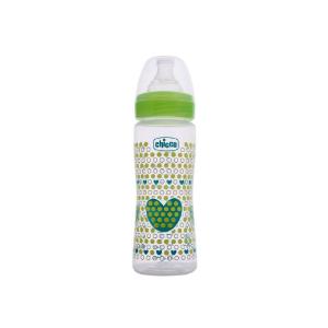 Picture of Chicco Wellbeing Feed Bottle 330Ml 4M+ Green Heart In