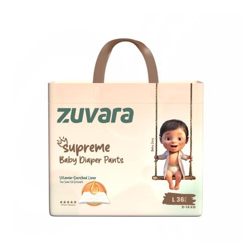 Picture of Zuvara Supreme Baby Tape Diaper - L (Pack of 36)