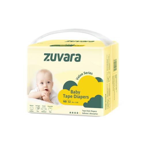 Picture of Zuvara Value Series Taped Diaper - NB (Pack of 32)